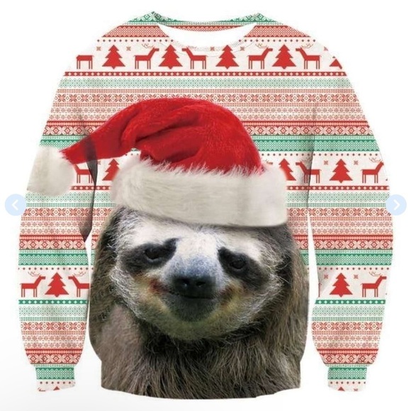 Tops - Sloth Ugly Christmas Sweatshirt Size Small Oversized